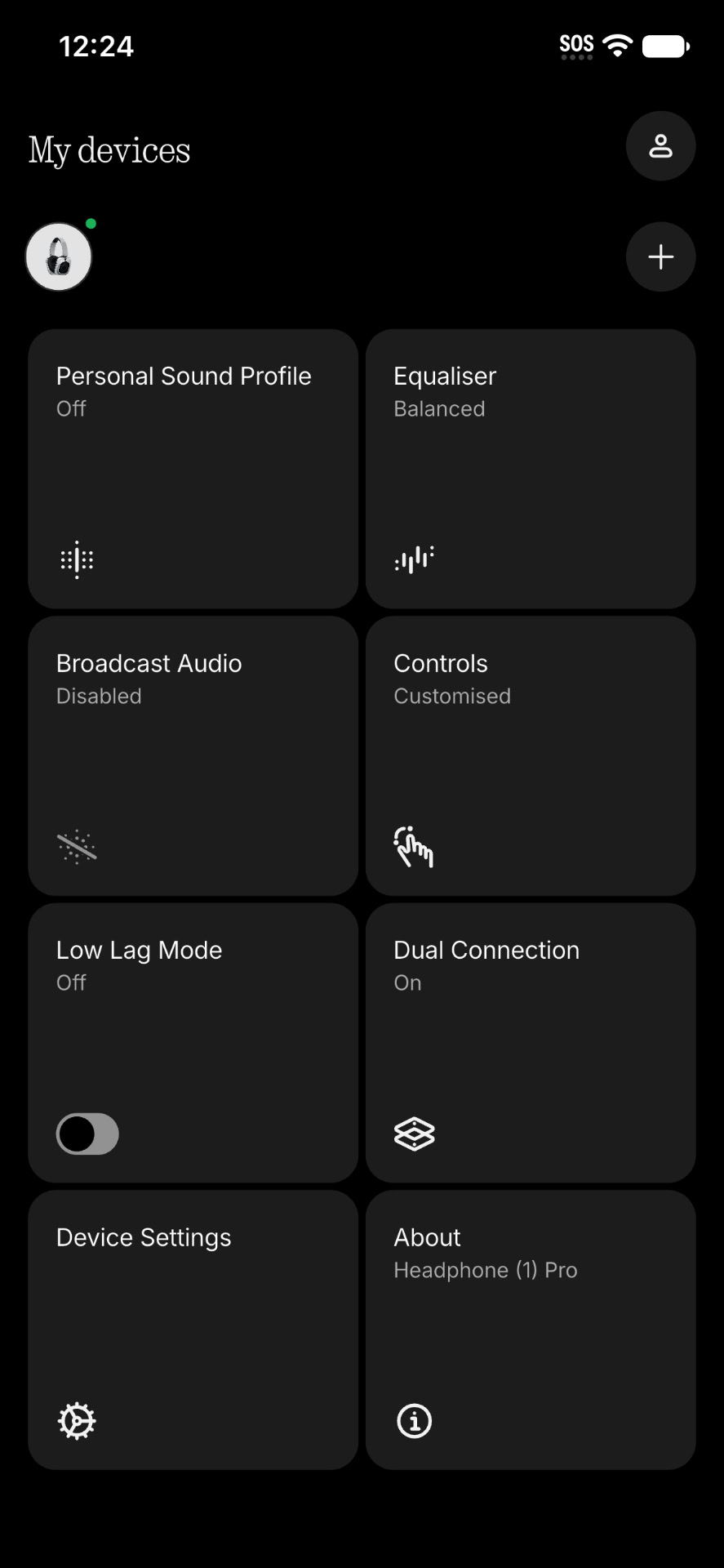 A screenshot of the Nothing X app.