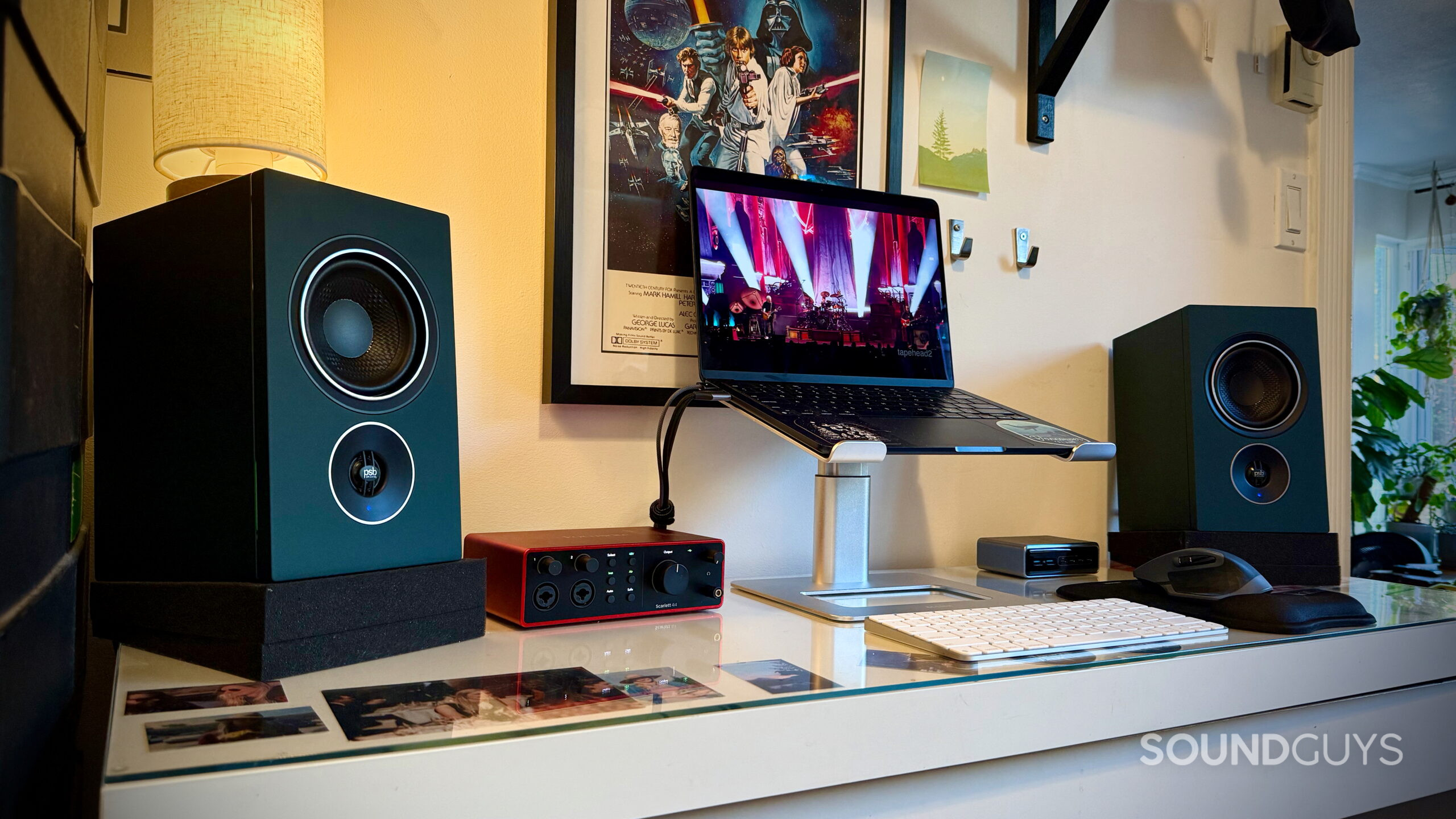 psb iQ2 speakers - 1 (1) Pair of Boreal Green PSB iQ2 powered speakers with their woofers and tweeters exposed