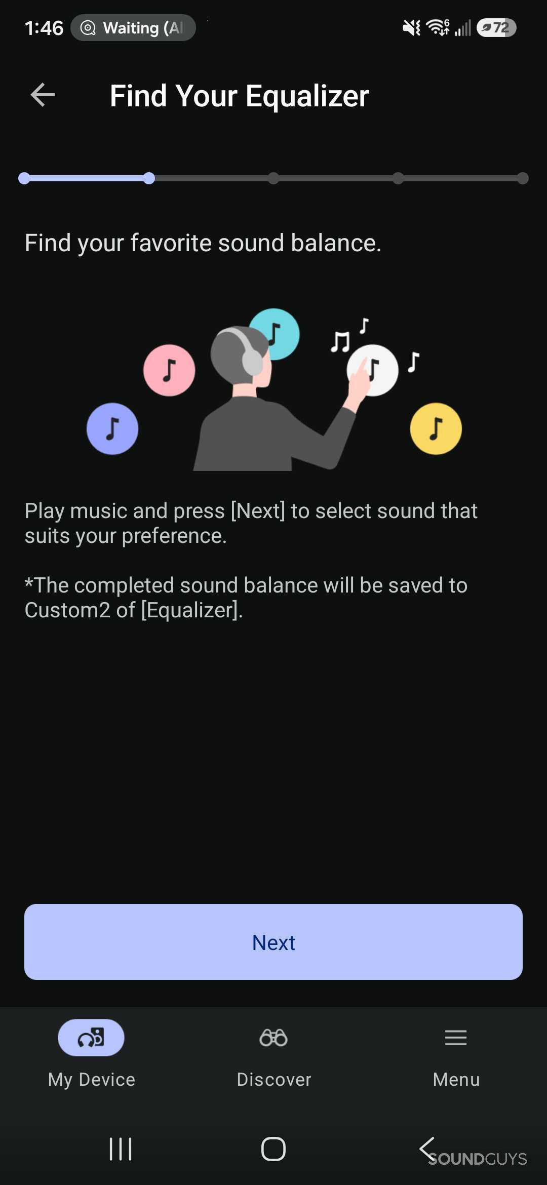 A screenshot of the Sony Sound Connect app.