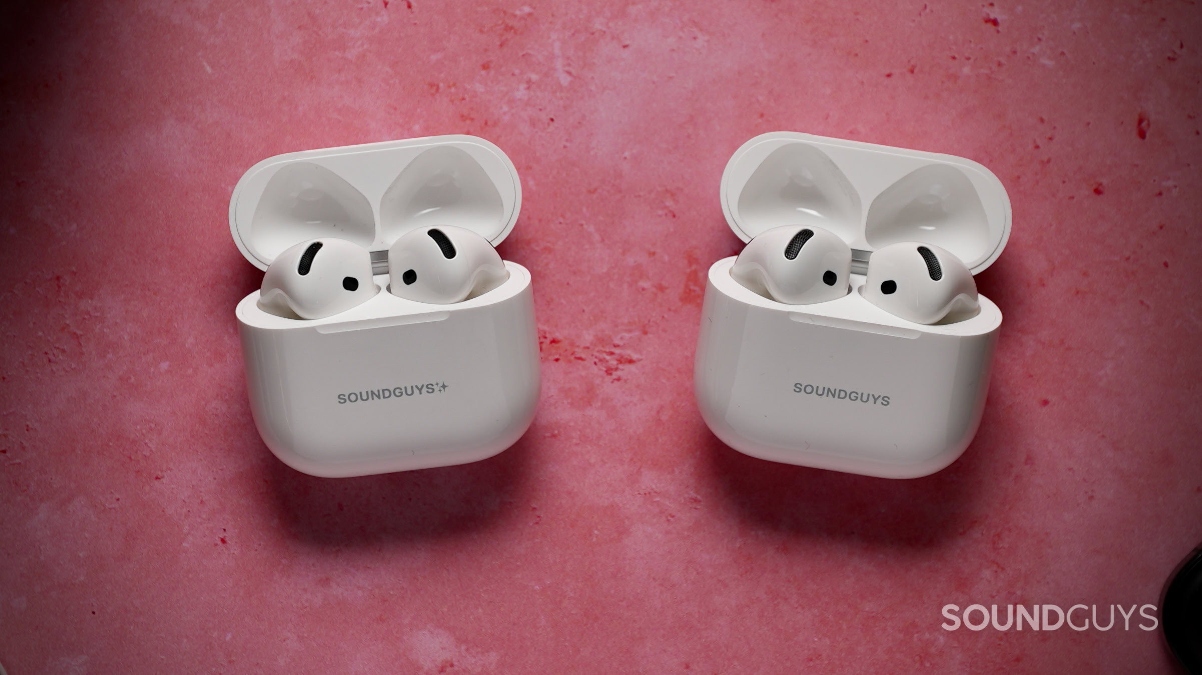 AirPods 4 with ANC and AirPods 5 shown in their open charging cases