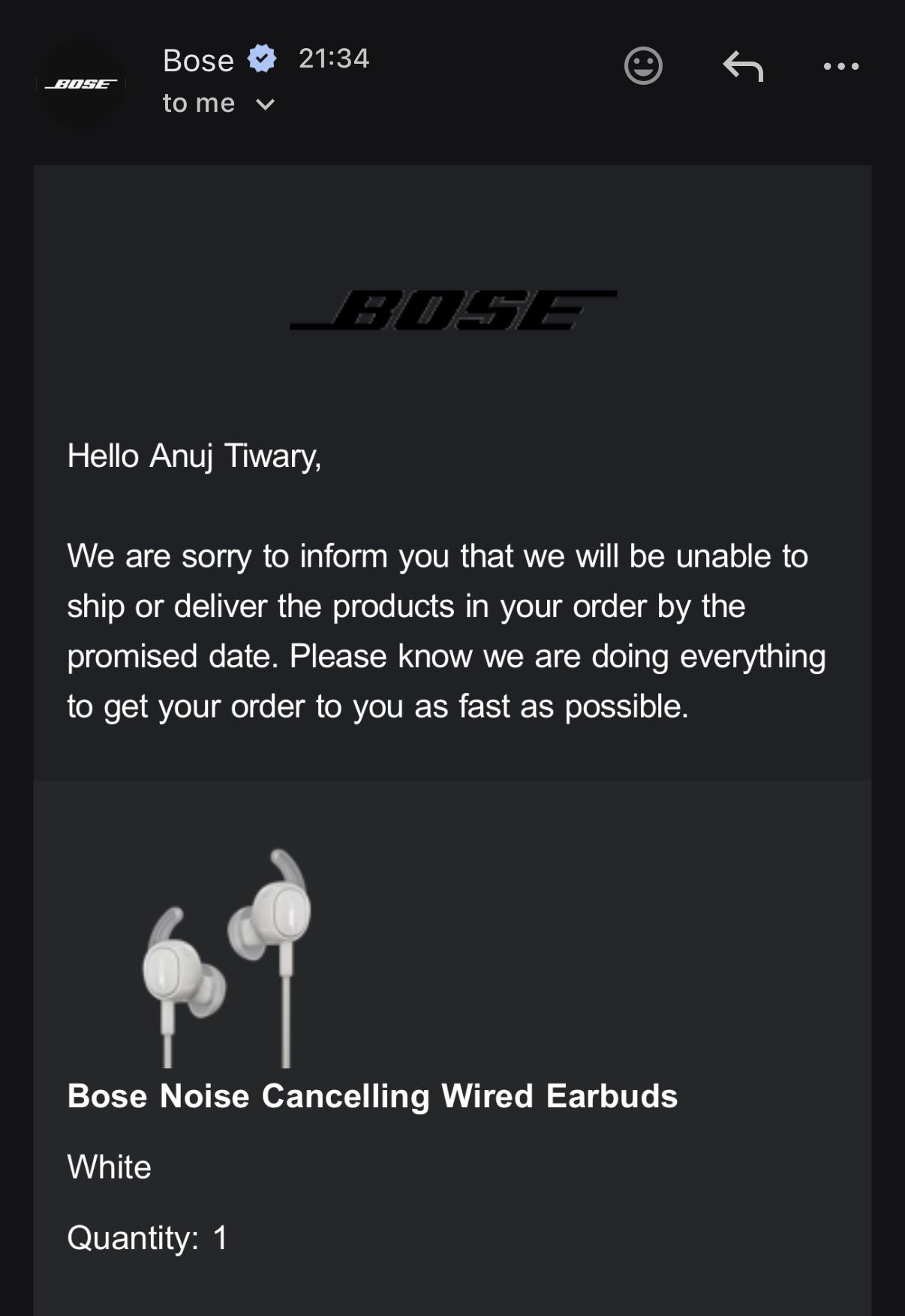 Bose-wired-earbuds-shipping-delay