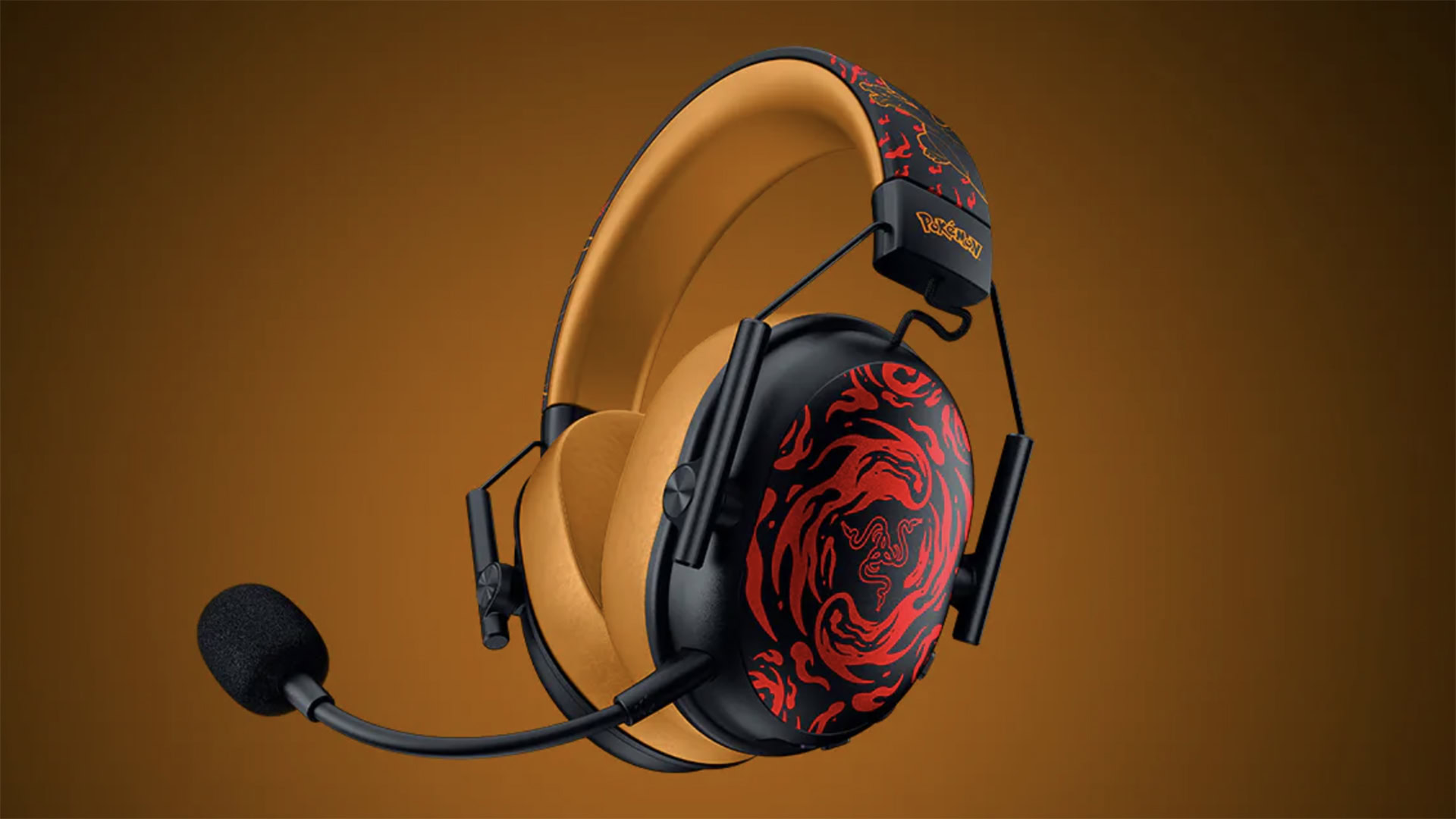 razer pokemon themed headphones charizard hero image razer pokemon themed headphones charizard hero image